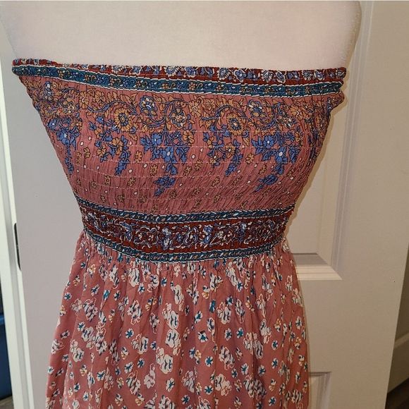 Floral Strapless Boho Maxi Dress - Picture 5 of 12